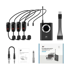 Wireless Microphone System for 4 People