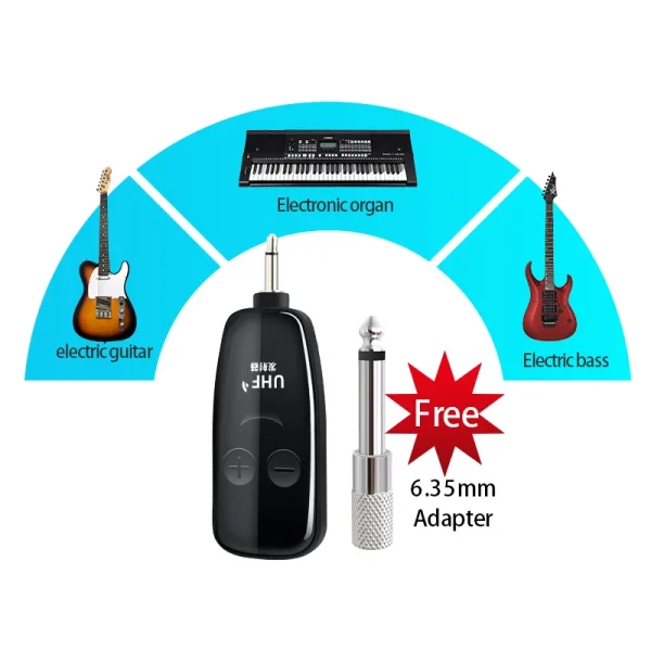 XIEXUNDA Folder-able Wireless Guitar System Microphone Bass Guitar Wireless UHF Receiver - Image 6