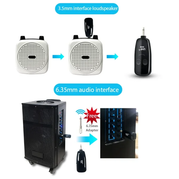 XIEXUNDA Folder-able Wireless Guitar System Microphone Bass Guitar Wireless UHF Receiver - Image 2