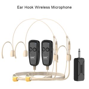 U12B2 Dual Head-mounted UHF Wireless Microphone Earhook/Handheld