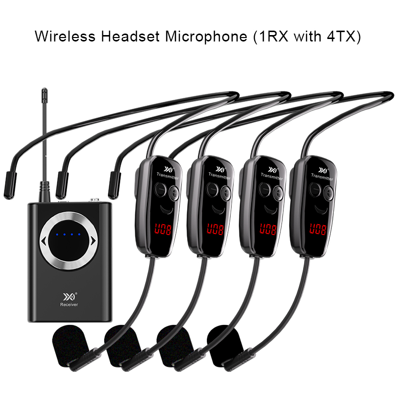 Four Person UHF Headset Microphone