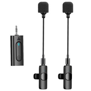 Dual Mic Live Streaming Recording Podcast Professional Wireless Mic Handheld Amplify Wireless Lavalier Microphone
