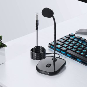 3.5mm Desktop Mic Wired Gooseneck Microphone for Meeting Voice Gaming Computer