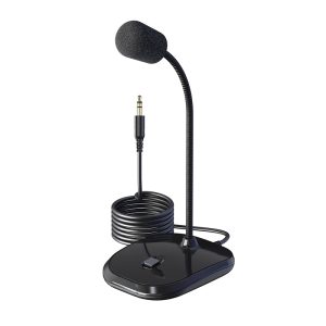 3.5mm Desktop Mic Wired Gooseneck Microphone for Meeting Voice Gaming Computer
