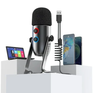 Professional Recording Studio Condenser Microphone Desktop Live Broadcast Microphone Mic for Pc