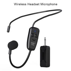 UHF Cordless Microphone Rechargeable Wireless Head-mounted Microphone for Teaching Instructors Tour Guides