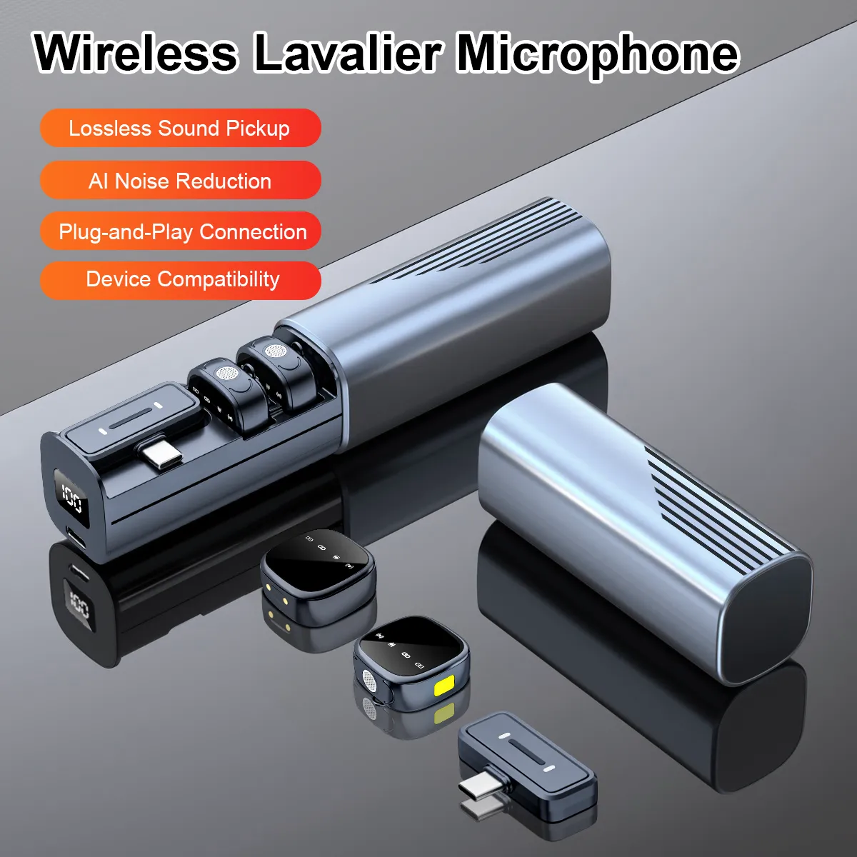 Dual Wireless Lapel Recording Microphone - 图片 2