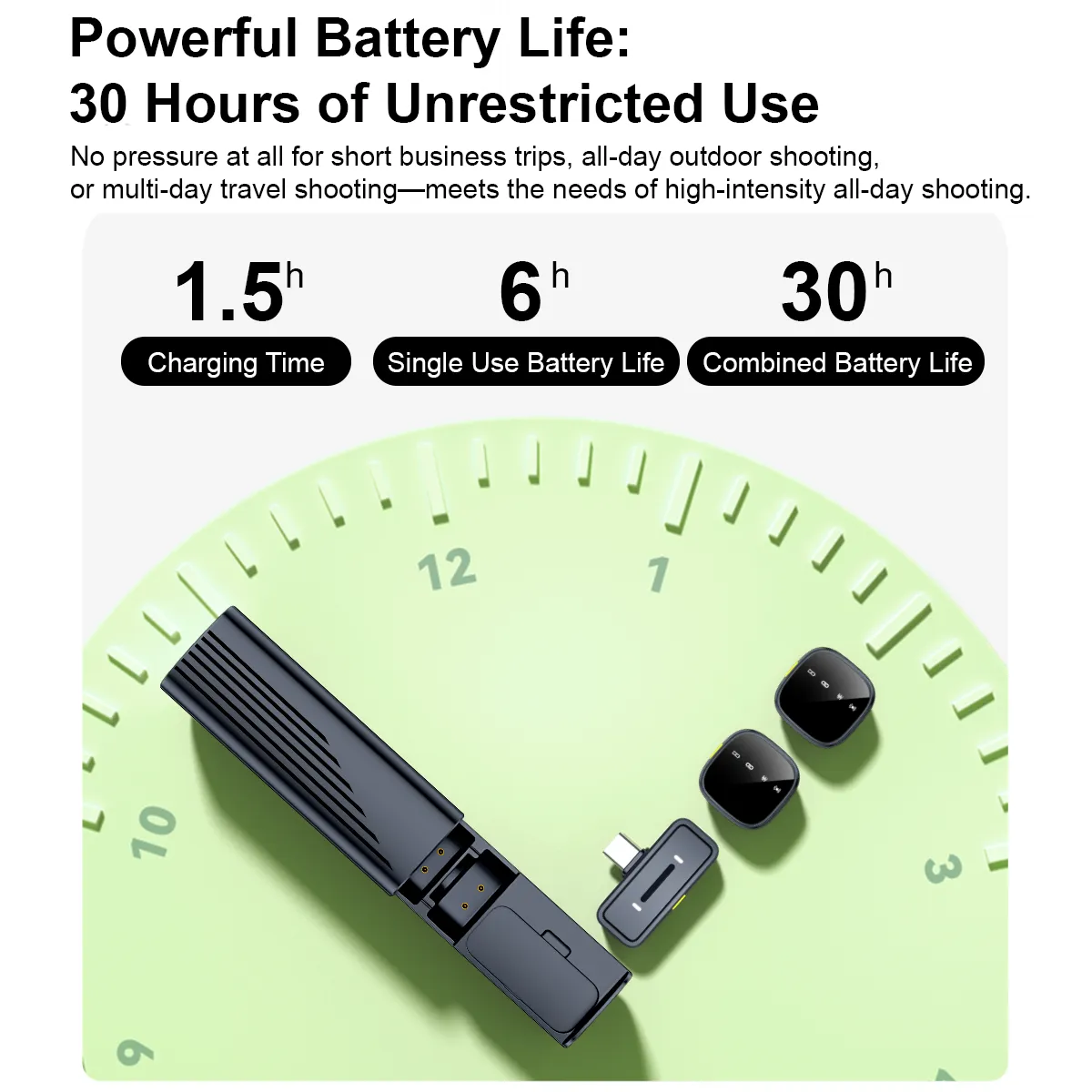 Dual Wireless Lapel Recording Microphone - 图片 4