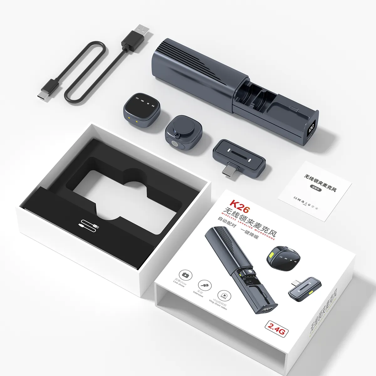 Dual Wireless Lapel Recording Microphone - 图片 11