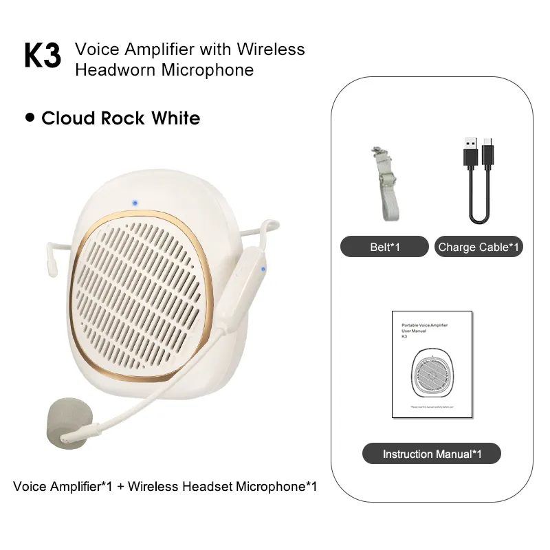 K3 Wireless Headset Microphone & Loudspeaker for Promotion and Tour Guide - 图片 8